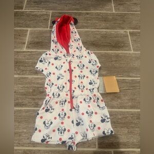DISNEY GIRLS MINNIE MOUSE SWIMSUIT COVER UP ROMPER TERRY TOWEL EARS NEW NWT